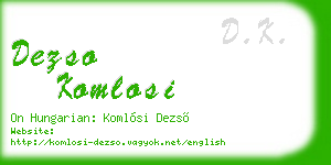 dezso komlosi business card