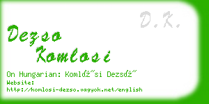 dezso komlosi business card